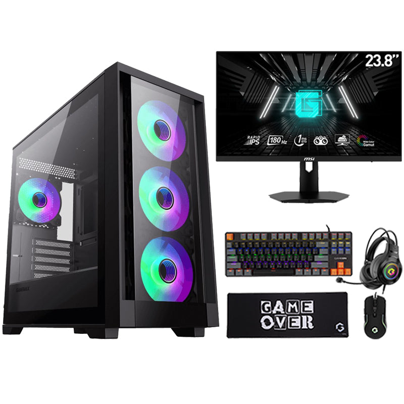 i5 Gaming PC, i5-12400F, RTX 4060, Windows 11 PRO With MSI Gaming Monitor and 4in1 Gaming kit