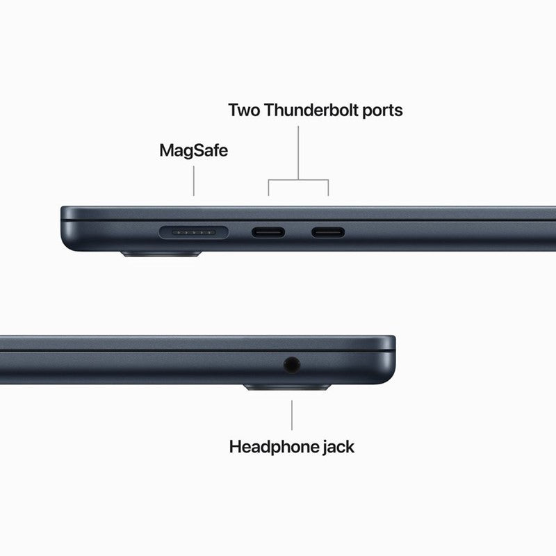 أبل , ماك بوك اير ام تو , شاشه مقاس 15 بوصه Retina, معالج(Apple M2), رام 8 جيجا , سعه 256 جيجا اس اس دى ,8-core CPU, 10-core GPU, لوحه ماتيح انجليزيه ,تاتش