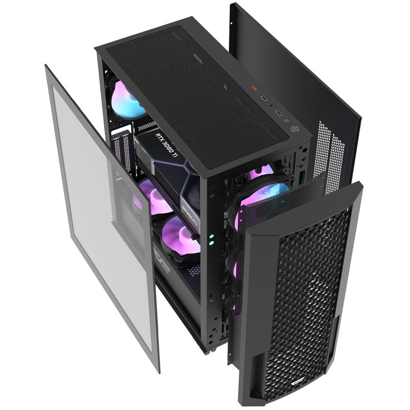 Aigo DarkFlash DF2100 ATX Mid Tower Gaming Case (With 4*ARGB Fans)