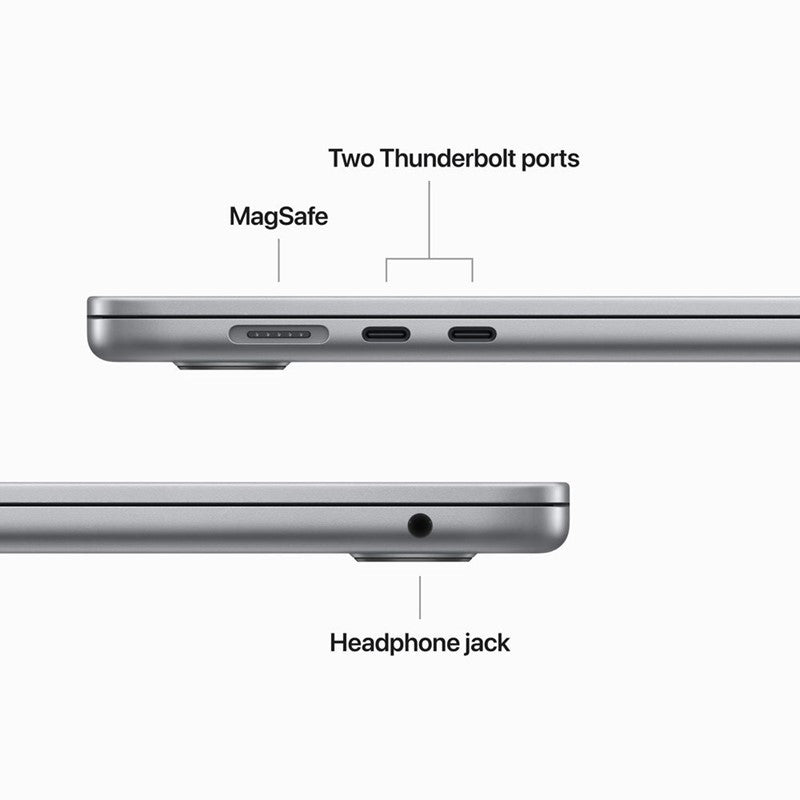 أبل , ماك بوك اير ام تو , شاشه مقاس 15 بوصه Retina, معالج(Apple M2), رام 8 جيجا , سعه 256 جيجا اس اس دى ,8-core CPU, 10-core GPU, لوحه ماتيح انجليزيه ,تاتش