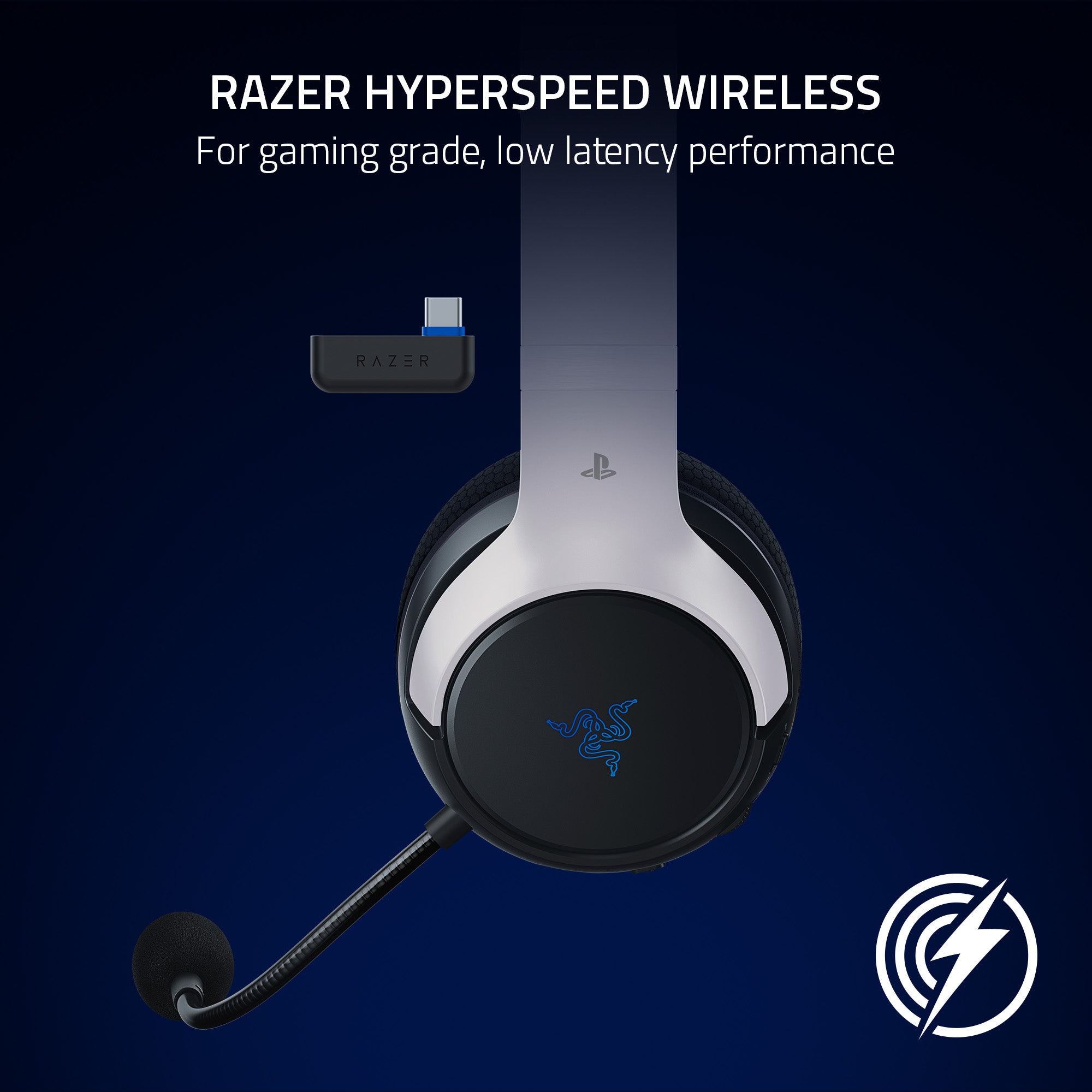 Razer Kaira HyperSpeed PlayStation Licensed Wireless Multi-Platform Gaming Headset - White