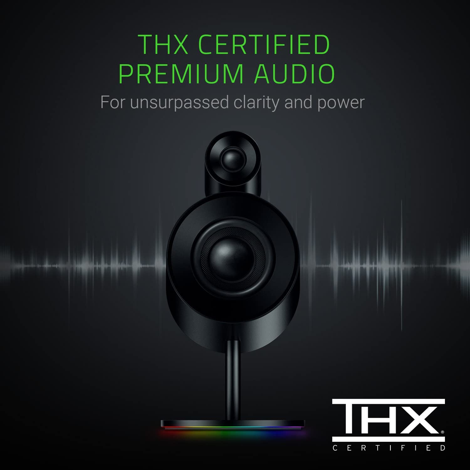 Razer Nommo Pro- Thx Certified Premium Audio - Dolby Virtual Surround Sound - Downward Firing Subwoofer PC Gaming Speakers