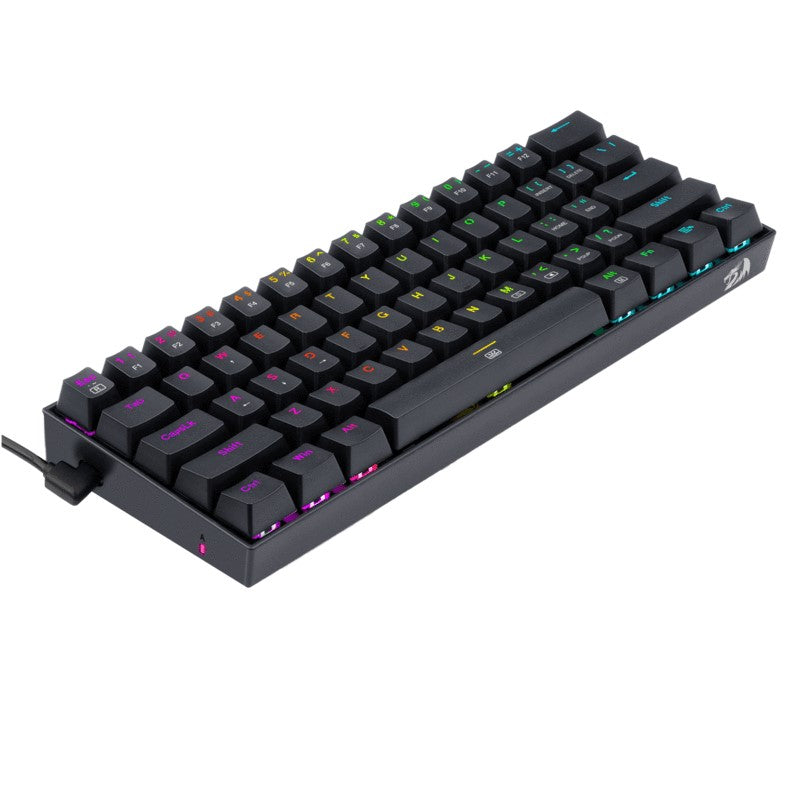 Redragon DragonBorn K630 RGB Portable 61 Key Wired Mechanical Gaming Keyboard - Black