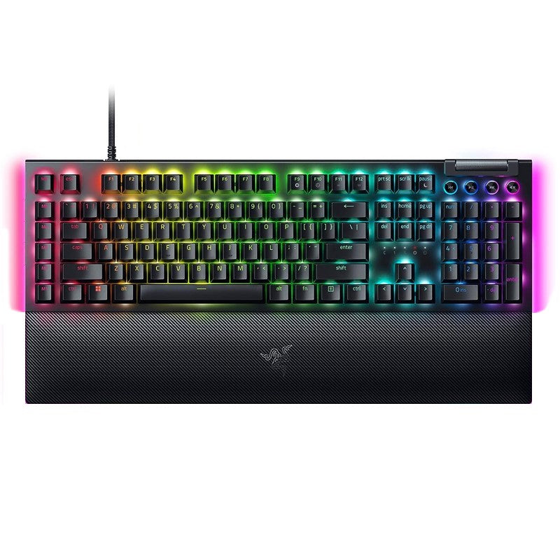 Razer BlackWidow V4 Wired Mechanical Gaming Keyboard with Razer Chroma RGB (Green Switch) - Black