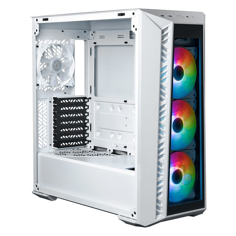 Cooler Master MasterBox 520 ATX Mid Tower Gaming PC Case with 3 ARGB Fans - White