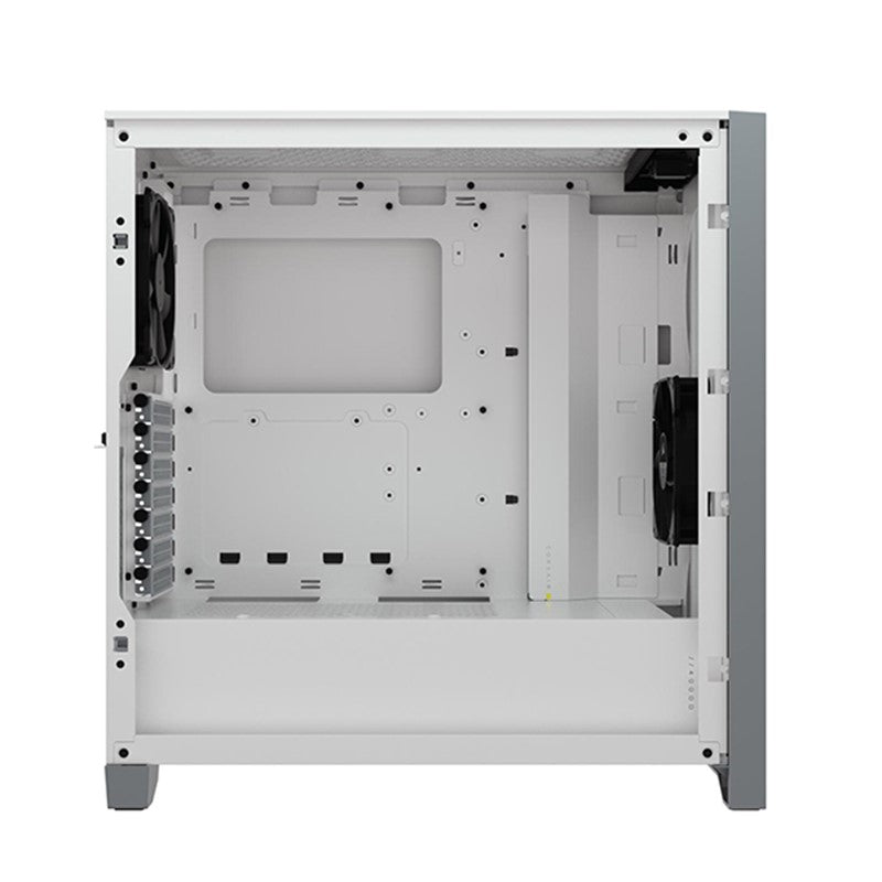 Corsair 4000D Airflow Mid Tower Steel Plastic Side Tempered Glass Panel Case with 3 RGB Fan - White