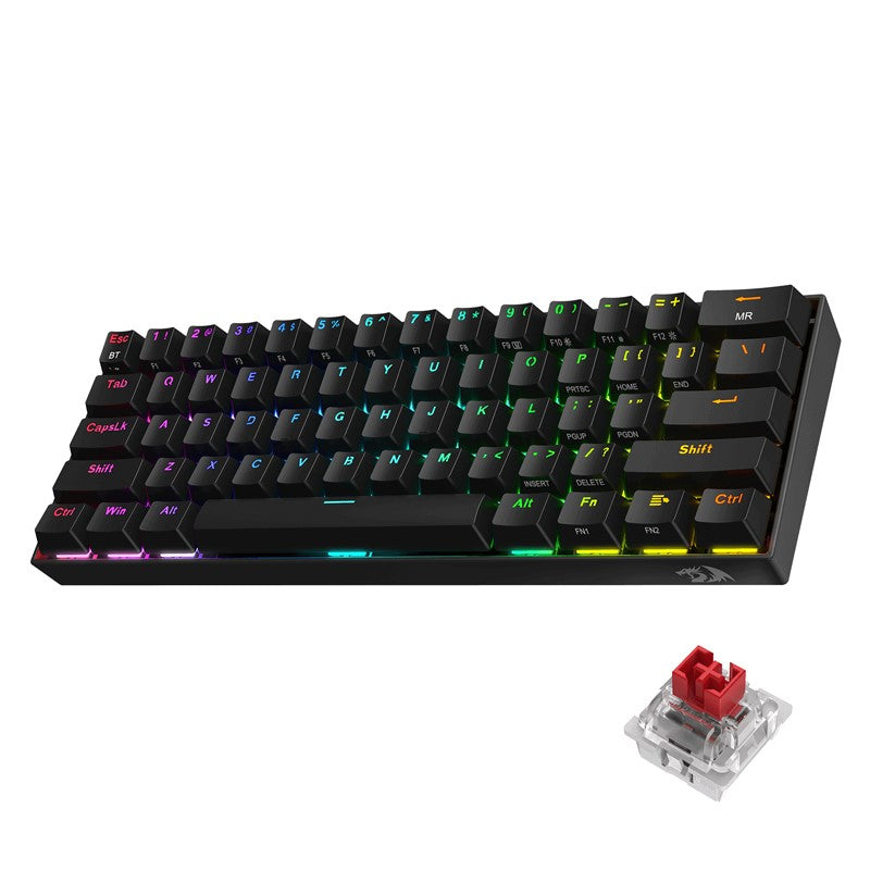 Redragon Draconic K530 PRO 60% Compact Wireless RGB Mechanical Gaming Keyboard (Red Switch) - Black