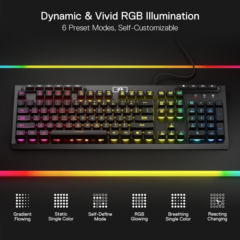 Buy Redragon ADITYA K513 Membrane Gaming Keyboard - Black Online in ...