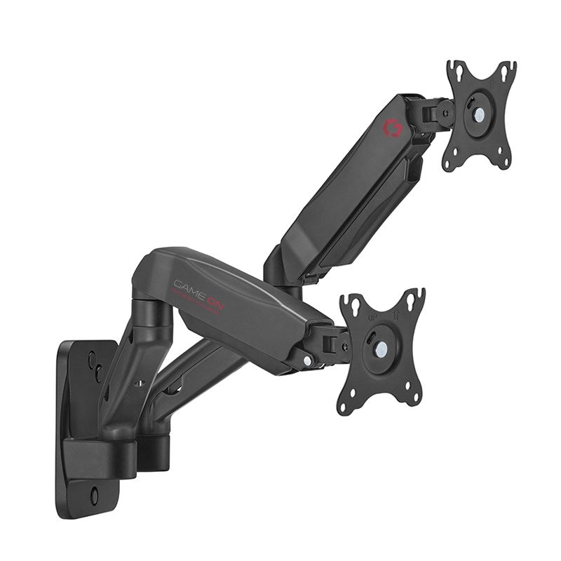 GAMEON GO-5008 Economy Spring-Assisted Wall Mounted Dual Monitor Arm, Stand And Mount For Gaming And Office Use, 17