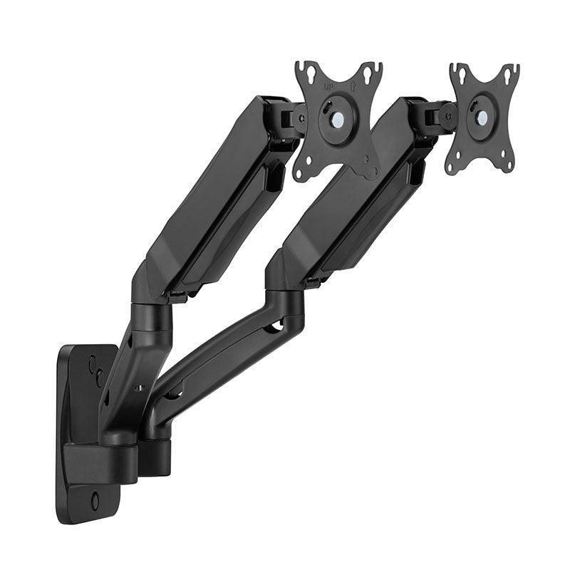 GAMEON GO-5008 Economy Spring-Assisted Wall Mounted Dual Monitor Arm, Stand And Mount For Gaming And Office Use, 17