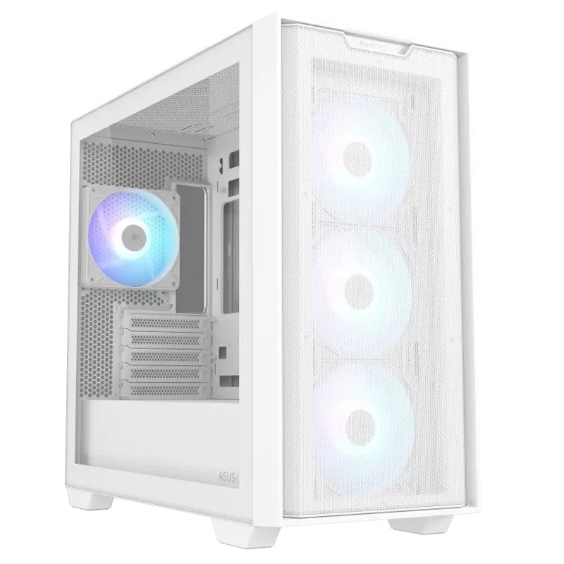 Asus A21 PLUS ARGB M-ATX Mid Tower Gaming PC Case - White