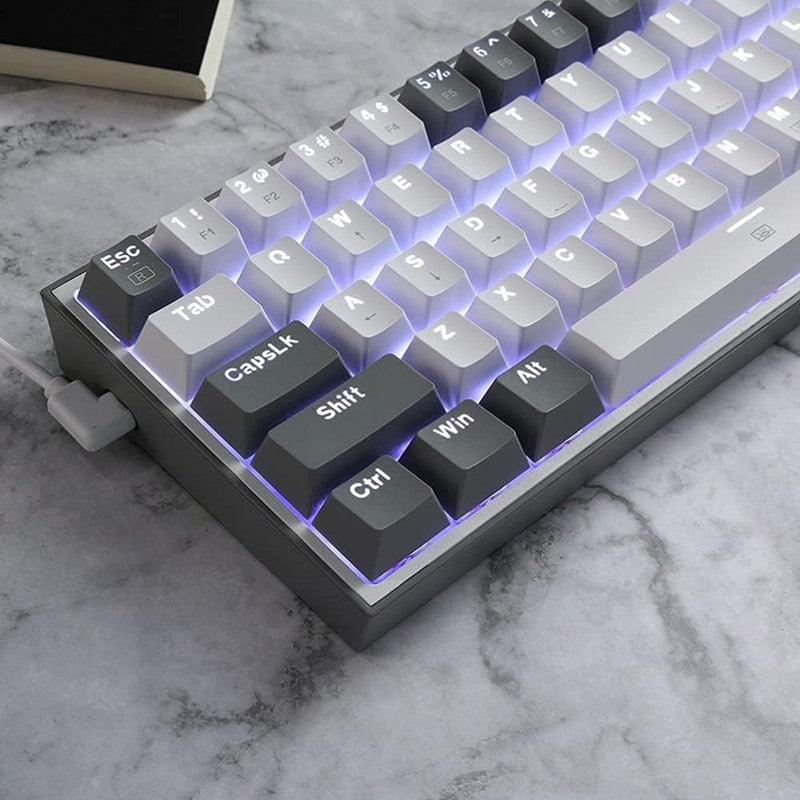 Redragon K617 Fizz 60% Wired RGB Mechanical Gaming Keyboard - White/Grey