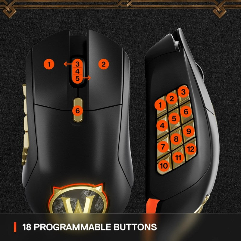 SteelSeries Aerox 9 Wireless RGB Gaming Mouse - World of Warcraft Edition