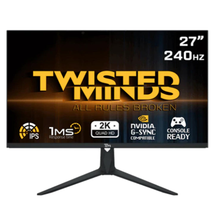 Twisted Minds 27Inch 2K QHD IPS, 240HZ, 0.8ms, HDMI 2.1 RGB Gaming Monitor - Black - شاشة ألعاب