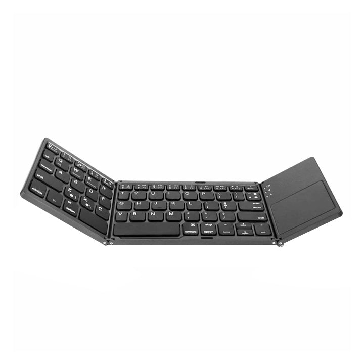 Rechargeable Foldable Bluetooth Mini Keyboard with Touchpad for Tablets, Smartphones, MacBook & Laptops (Arabic/English) - Dark Grey