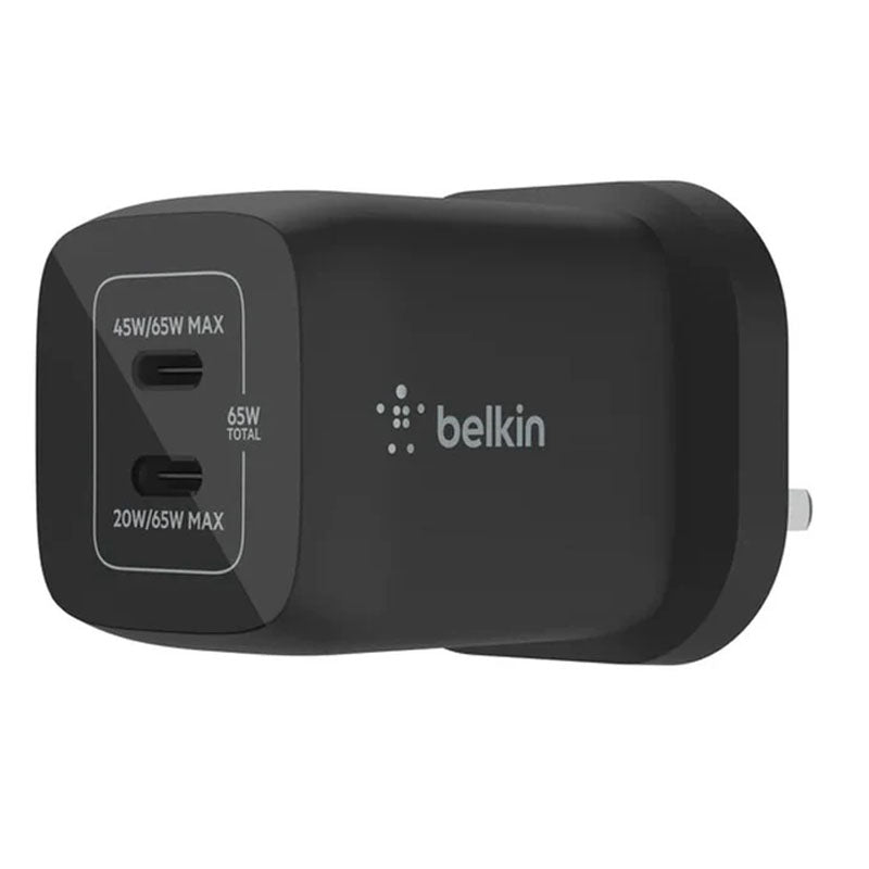 Belkin 65W dual USBC GAN PD Wall Charger, Black