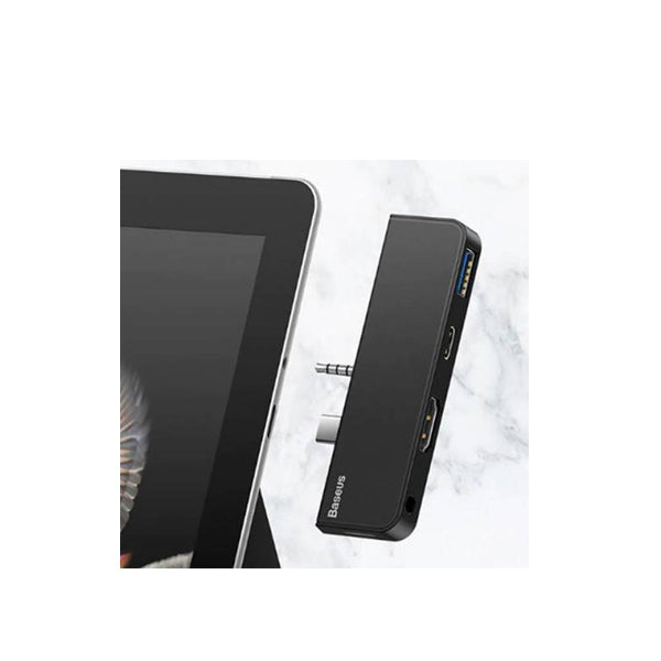 Baseus Multifunctional HUB For Surface Go (Type-C + Audio to 4K HDMI + USB3.0 + Type-C (Data + Audio) - Black