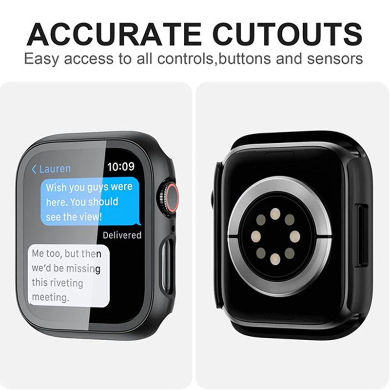 Apple Watch Full Protection Case with Tempered Glass For 45 MM Apple Watch