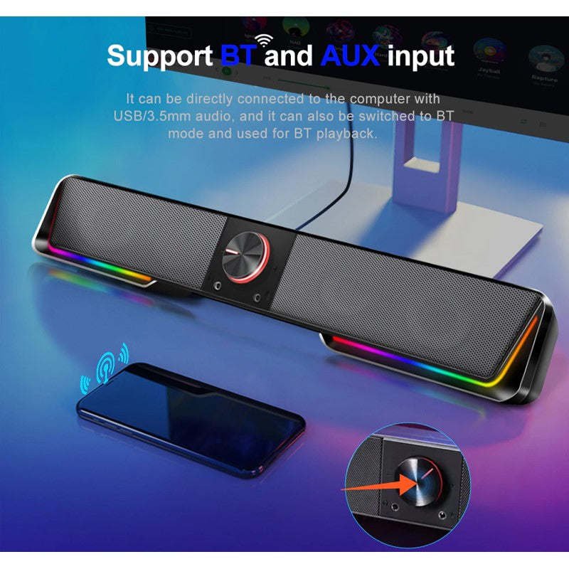 Redragon GS570 Bluetooth Sound Bar with Dual Speakers and Backlight